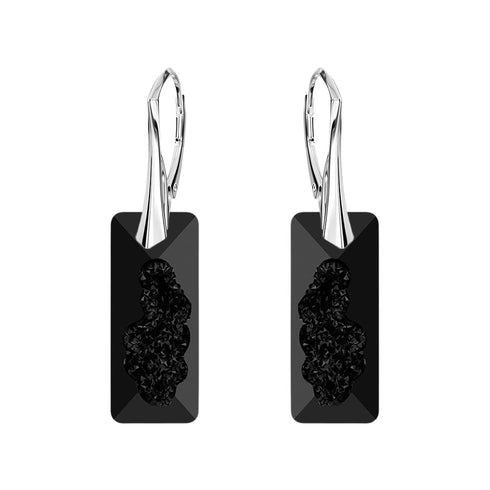 Silver set "Growing Crystal II (Jet)" with Swarovski™ crystals
